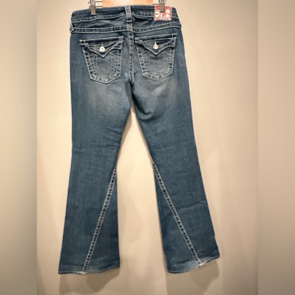 True Religion Disco Joey Big T Low-Rise Flare Vintage Jeans Size 28 - Picture 9 of 11